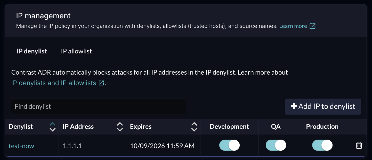 northstar-manage-deny-ip.png Image shows the window for managing an IP address in an IP denylist Cancel Update