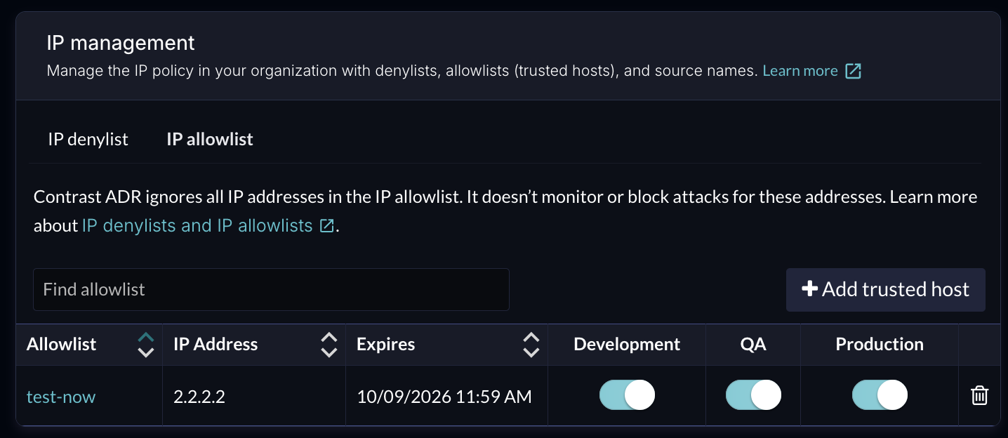 northstar-manage-trusted-ip.png Image shows the window for managing an IP address as a trusted host Cancel Update