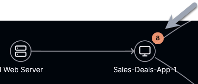 Image shows the score indicator on an application entity in Contrast Explorer